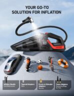 AstroAI 4-in-1 Car Vacuum Cleaner and Tire Inflator Portable with Accessories Air Compressor Digital Dual Values Display, 150 PSI Car Tires Air Pump with LED Light, 12V DC, 16.4FT Cord for Auto - Image 4
