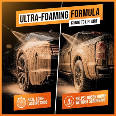 SwiftJet Orange Foam Car Wash Soap – pH Balanced Super Soapy Shampoo & Surface Cleaner – Thick Foaming Suds for Cars, Trucks, SUVs & Boats – Streak-Free Shine, Safe on Wax & Sealant (64 FL OZ) - Image 6