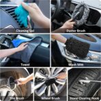 AUTODECO 44Pcs Car Wash Detailing Kit Cleaning Kits with Foam Gun Sprayer Wash Mop with Long Handle Collapsible Bucket Large Wash Mitt Towels Complete Interior Exterior Car Washing Supply Set Black - Image 7