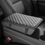 Car Armrest Covers, Vehicle Center Console Cover, Middle Storage Organizer Pads, Dog & Cat Paws Protetor, Nappa Leather, Waterproof, Anti-Slip, Auto Interior Accessories, Black, Size S - Image 3