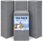 GREEN LIFESTYLE Chamois Cloth, Microfiber Cleaning Cloth 150 Pack, Borderless Towels Cleaning, Car Microfiber Towel, Drying Car Wash Towels (11.5" x 11.5", Grey)