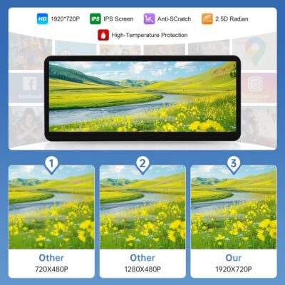 Road Top 12.3" Ultra-Narrow CarPlay Screen Upgrade for Mercedes-Benz C-Class W204 (2008-2010 NTG4.0), Wireless CarPlay & Android Auto, Linux Touchscreen Display Retrofit, OEM Integration Car Stereo - Image 5