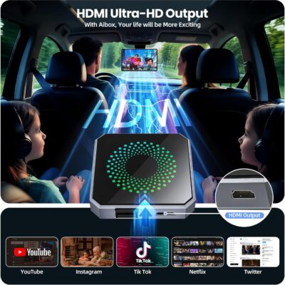 5-in-1 Wireless CarPlay & Android Auto Adapter with Netflix/YouTube, [Supports 4K HDMI Output & Screen Mirroring] - Plug & Play Car Play Wireless Smart AI Box for Cars with OEM Wired CarPlay/Auto - Image 7