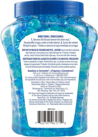 Clorox Fraganzia Crystal Beads Air Freshener, Long Lasting Room Deodorizer and Odor Eliminator Gel Beads to Freshen Home, Car, or Office, Fresh Ocean Breeze Scent, 12 Fl Oz - Image 5