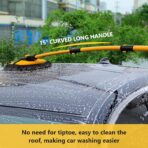Car Wash Brush with Long Handle, 15°Curved Car Cleaning Brush with Replaceable Head Cover, Truck Washing Brushwith Telescopic Handle Wash Mop Kit 5PCS - Image 2