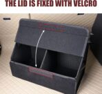 car organizers and storage for SUV,trunk organizer for sedan, leather foldable sleek box with lid,collapsible cargo bins, tool accessories containers,Collapsible Suede velvet (22 inch Covered) - Image 8