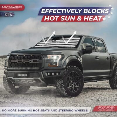 Autoamerics 1-Piece Windshield Sun Shade Gray Camo American Flag USA Design - Foldable Car Front Window Sunshade for Most Sedans SUV Truck - Blocks Max UV Rays and Keeps Your Vehicle Cool - Medium - Image 3