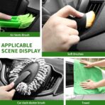 18Pcs Car Detailing Kit, Interior Car Cleaning Kit, Leather & Textile Car Interior Brush, Car Detailing Brush Set with Windshield Cleaning Tool Complete Car Interior Care Kit - Image 7