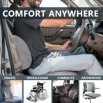 ComfiLife Lumbar Support Back Pillow Office Chair and Car Seat Cushion - Memory Foam with Adjustable Strap and Breathable 3D Mesh (Gray) - Image 6