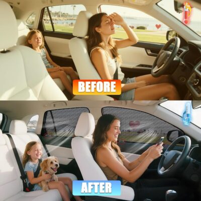 ZATOOTO Car Window Shades for Honda CR-V 2023-2025, 4 Pack CR-V Sun Shade Side Window, Breathable Mesh Car Window Screen for Camping Napping Baby UV Protection - Image 4