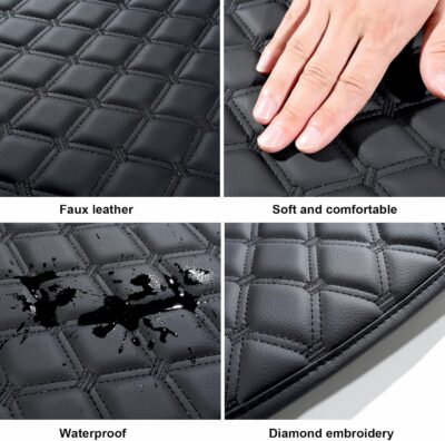 GIANT PANDA Custom Car Center Console Cover Armrest Cover for 2018-2023 Subaru Crosstrek,Waterproof Faux Leather Middle Console Cover Arm Rest Lid Cover Protector, Black - Image 6