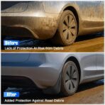 Nilight Mud Flaps for Tesla Model 3 Highland 2024 2025 2026, No Drilling Precision Fit Exterior Accessories Heavy-Duty Splash Guards Protection, Front & Rear Set - Image 2