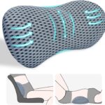 Lumbar Support Pillow, Back Pillow for Low Back Pain Relief, Ergonomic Streamline Car Seat, Office Chair, Recliner and Bed (Gray)