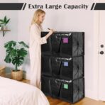 6 Pack Extra Large Heavy Duty Moving Bags with Reinforced Zipper & Wide Handles, Moisture-Resistant Storage Bins Packing Cubes for Clothes, College Dorm, Travel, and Home Organization, Black - Image 4