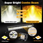 Auxbeam 22 Inch 120W LED Light Bar 2PCS 3 Inch 96W LED Pods, Amber White Fog Light 6 Modes Strobe Lights for Work Truck, Spot Flood Combo Off Road Driving Lights for Jeep ATV Utv Auto - Image 4