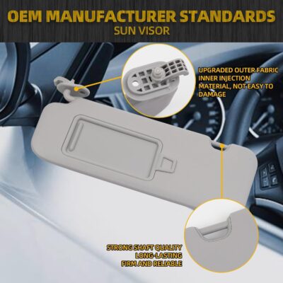 Dasbecan Left Driver Side Sun Visor Compatible with Hyundai Elantra AD(Sixth Gen) 2017 2018 2019 2020 Replace 85210-F0100TTX Gray Without Light - Image 4