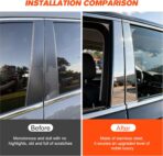 BASIKER Silver Door Pillar Trim Compatible with 2014-2020 Chevy Impala Accessories Stainless Steel Chrome Window Molding Trim (6pcs) - Image 2