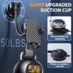 Phone Holders for your Car [Long Flexible Neck] Car Phone Mount [Anti-Shake Stabilizer] Cell Phone Holder Car for Dashboard Windshield Automotive Accessories Fit for iPhone Android Smartphone - Image 4