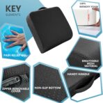 YOUFI Extra Thick Large Seat Cushion -19 X 17.5 X 4 Inch Gel Memory Foam Cushion with Carry Handle Non Slip Bottom - Pain Relief Coccyx Cushion for Wheelchair Office Chair (Black (1PACK)) - Image 4