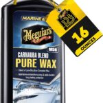 Meguiar's M5616 Marine/RV Pure Wax Carnauba Blend, Long-Lasting Liquid Wax for Protecting Gel Coat, Fiberglass, and Painted Marine/RV Finishes, 16 Oz Bottle