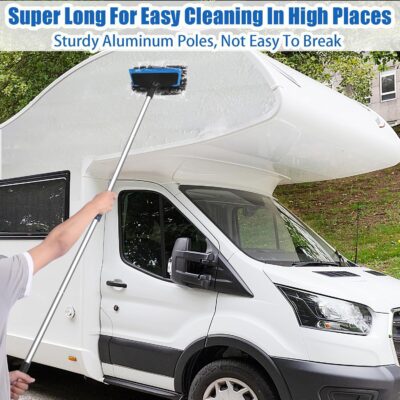 Wontolf 62'' Car Wash Brush with Long Handle, Scratch-Free Soft Bristles Sturdy Car Wash Mop Kit, Complete Car Cleaning Brush Kit Wash Mitt Towel Windshield Squeegee Wheel Tire Brush for Car Truck RV - Image 3