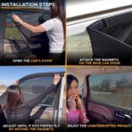 EcoNour Magnetic Car Side Window Sunshade (4 Pack) | Baby Window Shade Sunscreen Block Sunlight | Car Front and Rear Sun Shade for Baby | Side Windows Sun Protection Accessories - Image 6