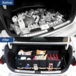 Trunk Storage Organizer with Lid, 35cm Small 36L Collapsible Car Trunk Organizer,Small Car Organizer Aluminium Handle, Car Accessories for Sedan Auto SUV Truck Minivan Road Emergency Black - Image 6