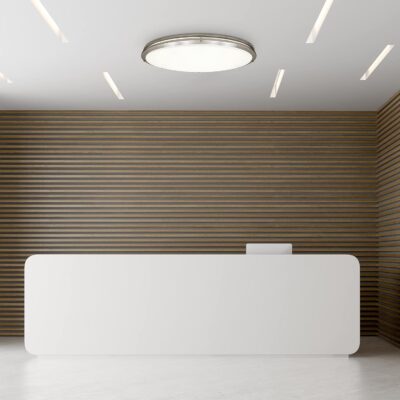 Maxxima 32" Oval Satin Nickel LED Ceiling Mount Light Fixture, 5500 Lumens, 3 CCT Color Selectable 3000K/4000K/5000K, Dimmable Flush Mount Indoor Light, Perfect for Kitchen or Bedroom Lighting - Image 4