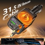 [Apple MFi Certified] Retractable Car Charger USB C, Braveridge 120W USB C Car Charger 4 in 1 PD/QC Type C Fast Charge Cigarette Lighter Adapter for iPhone 17/17 Pro Max/16 Pro/15/Galaxy S26/S25/Pixel - Image 4