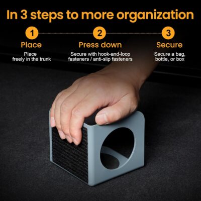 XING WEI Trunk Organizer Blocks, 2 Pack Black Car Trunk Organizer Blocks, Trunk Velcro Organizer for Wool & Plastic Trunk Stabilizer Multipurpose Storage for Car/Truck/SUV/Van - Image 4