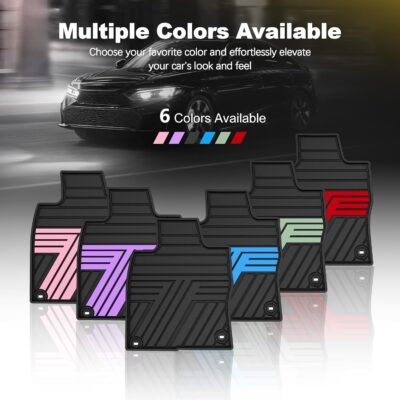 Floor Mats Fit for Honda Civic 2022-2025 2026 Sedan Hatchback Si (Include Sport,Not for Hybrid), with&w/o USB Port | for Acura Integra 2023-2026, All Weather Car Floor Liners, Black - Image 9