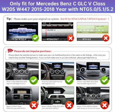 Road Top 10.25" CarPlay Screen Upgrade for Mercedes-Benz W205 W447 NTG5.0 2015-2018, Wireless CarPlay Android Auto Display, OEM System Retained, Car Touchscreen Replacement - Image 2