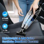 Handheld Vacuum Cordless Rechargeable Portable Car Vacuum, 7500Pa Powerful Suction Mini Hand Held Vacuum, 670ML Cup Lightweight Small Vacuum Cleaner for Car/Office/Home, Pet Hair - Image 4