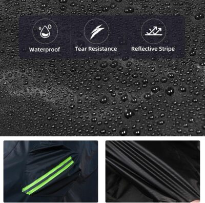 Waterproof Cover for Jeep Wrangler JK JL CJ YJ TJ 4 Door 1987-2026 Outdoor Sun Rain Wind Snow Protection Dustproof Covers with Driver Door Zipper Black - Image 4