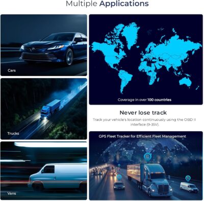 Salind GPS 4G LTE OBD 9-35V Fleet and Vehicle Tracker – Hidden Car, Truck, Trailer Locator with Real-Time Monitoring, Route History, Mileage, GeoFence, Compact Splash Proof Design, Fixed Connection - Image 2