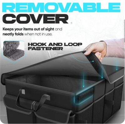 FORTEM Trunk Organizer For SUV Car Trunk Organizer, Foldable Storage, Car Accessories for Women Men, Collapsible Bag, Perfect Christmas Gifts, 600D Oxford, Non Slip Bottom, Straps, Soft Cover (45L) - Image 5