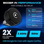 Wireless CarPlay & Android Auto Adapter – 2026 Circle Edition | Converts Wired to Wireless, Plug & Play Dongle, Fast Auto-Connect for iPhone iOS 10+ & Android 11+ - Image 2