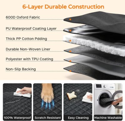 URPOWER Dog Car Seat Cover for Back Seat - Waterproof Car Seat Protector for Child Carseat & Pets, Nonslip Car Seat Covers for Cars, SUVs & Small Trucks - Image 6