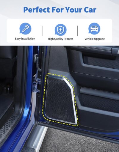 Interior Door Speaker Cover Trim Frame for Dodge Ram 1500 2010-2017 Car Interior Accessories, Chrome - Image 3