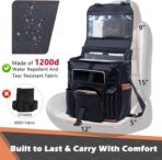 Car Seat Organizer with Lid and Laptop Compartment (Fits 15.6"), Front Seat Passenger Organizer with Adjustable Strap, Multiple Pockets, Portable Office Bag, Water-Resistant 1200D Polyester - Image 4