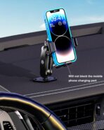 BRCOVAN Anti-Theft Phone Mount Holder with Vibration Dampener [Camera Friendly] [1s Lock & Release], with Aluminum Diamond Base & Medium Arm for Car Boat Truck Motorcycle UTV ATV Fit 5.4-7.2'' Phone - Image 9