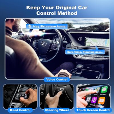 2 in 1 Mini Android Auto and Wireless CarPlay Adapter Convert Factory Wired to Wireless Dongle, Compact Size USB CarPlay Wireless Stick AAndroid Auto Adapter for iOS 12+/Android No Delay - Image 2