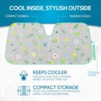 BDK Pastel Flowers Front Windshield Sunshade Accordion Folding Style Auto Shade for Cars Trucks SUVs Vans Blocks UV Rays Sun Visor Protector Easy Setup Keeps Your Vehicle Cool (58" x 27") - Image 2