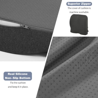 baibu Lumbar Support Pillow for Office Chair, Memory Foam Back Support Cushions Ergonomic Orthopedic Lumbar Pillow for Home, Office, Car, Dark Grey - Image 6