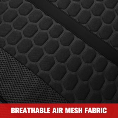 Breathable Premium Car Seat Covers Full Set，3D Air-Mesh Seat Covers for Cars，Comfortable Safety Airbag Compatible，Universal for Most Cars Sedan Truck SUV(Black) - Image 6