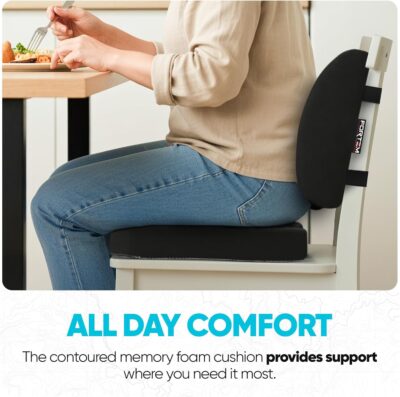 FORTEM Seat Cushion, Office Chair Cushion, Lumbar Support Pillow for Office Chair, Memory Foam Sciatica Coccyx Tailbone Pressure Pain Relief, Car Sitting Pad, Washable Non Slip - Image 8