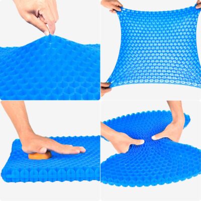 Gel Seat Cushion, Cooling seat Cushion (Super Large & Thick), Breathable Honeycomb Design Absorbs Pressure Points Seat Cushion, Gel Cushion for Office Chair, Home Car seat Cushion for Wheelchair - Image 3