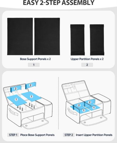Golf Trunk Organizer with Built-in Hard Frame & Insulated Cooler Compartment, Ventilated Shoe Storage for 2 Pairs(Up to Mens US 11), Car Trunk Locker for Balls, Tees, Polos, Gloves - Black - Image 7