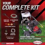 Simpson 3400 PSI Gas Pressure Washer, 2.5 GPM Residential Power Washer, Cold Water, 25' Hose, Clean Machine, 49-State Compliant (CM61083) - Image 5