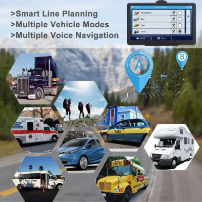 7 Inch GPS Navigaton for Car Truck RV, 2025 Latest Map GPS for Car with Free Lifetime Updates, Voice Guidance, Speed Alerts, Custom Routing, HD Touchscreen (Black) - Image 3